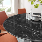 Modway Lippa 60" Round Faux Marble Dining Table