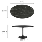 Modway Lippa 54" Oval Faux Marble Dining Table