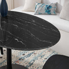 Modway Lippa 54" Oval Faux Marble Dining Table