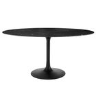 Modway Lippa 60" Oval Faux Marble Dining Table  