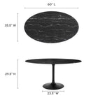 Modway Lippa 60" Oval Faux Marble Dining Table