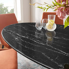 Modway Lippa 60" Oval Faux Marble Dining Table