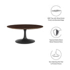 Modway Lippa 36" Round Wood Coffee Table