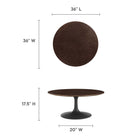 Modway Lippa 36" Round Wood Coffee Table
