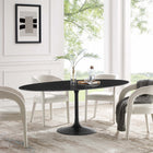 Modway Lippa 78" Oval Faux Marble Dining Table