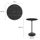 Modway Lippa 28" Round Faux Marble Bar Table