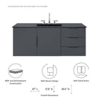 Modway Vitality 48" Double or Single Sink Compatible (Not Included) Bathroom Vanity Cabinet