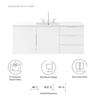 Modway Vitality 48" Double or Single Sink Compatible (Not Included) Bathroom Vanity Cabinet