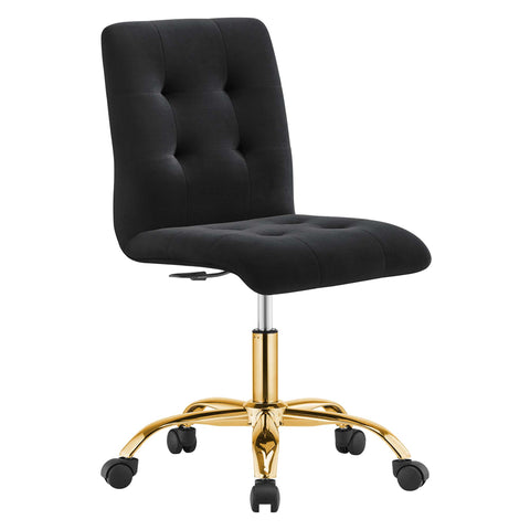 Modway Prim Armless Performance Velvet Office Chair  