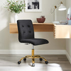 Modway Prim Armless Performance Velvet Office Chair