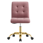 Modway Prim Armless Performance Velvet Office Chair