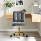Modway Prim Armless Performance Velvet Office Chair