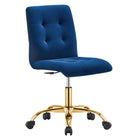 Modway Prim Armless Performance Velvet Office Chair  