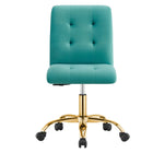 Modway Prim Armless Performance Velvet Office Chair