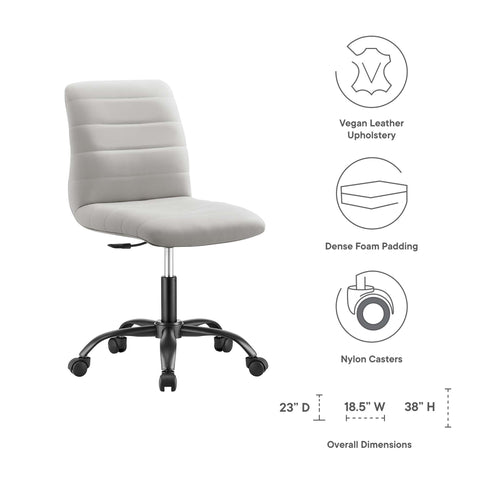 Modway Ripple Armless Vegan Leather Office Chair  