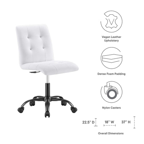 Modway Prim Armless Vegan Leather Office Chair  