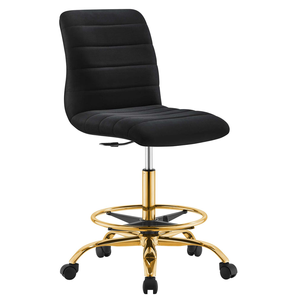 Modway Ripple Armless Performance Velvet Drafting Chair  