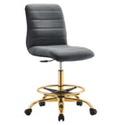 Modway Ripple Armless Performance Velvet Drafting Chair  