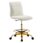 Modway Ripple Armless Performance Velvet Drafting Chair  