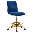 Modway Ripple Armless Performance Velvet Drafting Chair  