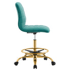 Modway Ripple Armless Performance Velvet Drafting Chair