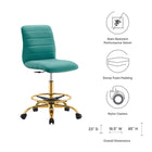 Modway Ripple Armless Performance Velvet Drafting Chair