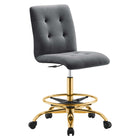 Modway Prim Armless Performance Velvet Drafting Chair  