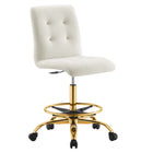 Modway Prim Armless Performance Velvet Drafting Chair  