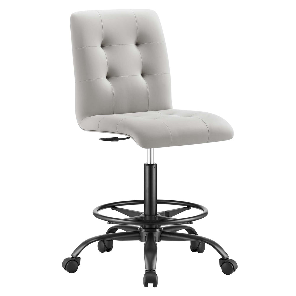 Modway Prim Armless Vegan Leather Drafting Chair  