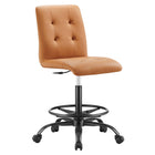 Modway Prim Armless Vegan Leather Drafting Chair  