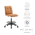 Modway Prim Armless Vegan Leather Drafting Chair
