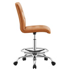 Modway Prim Armless Vegan Leather Drafting Chair