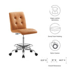 Modway Prim Armless Vegan Leather Drafting Chair