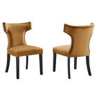 Modway Curve Performance Velvet Dining Chairs Set of 2  