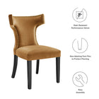 Modway Curve Performance Velvet Dining Chairs Set of 2