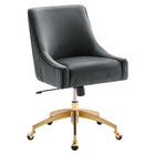 Modway Discern Performance Velvet Office Chair - Pleated Back Design