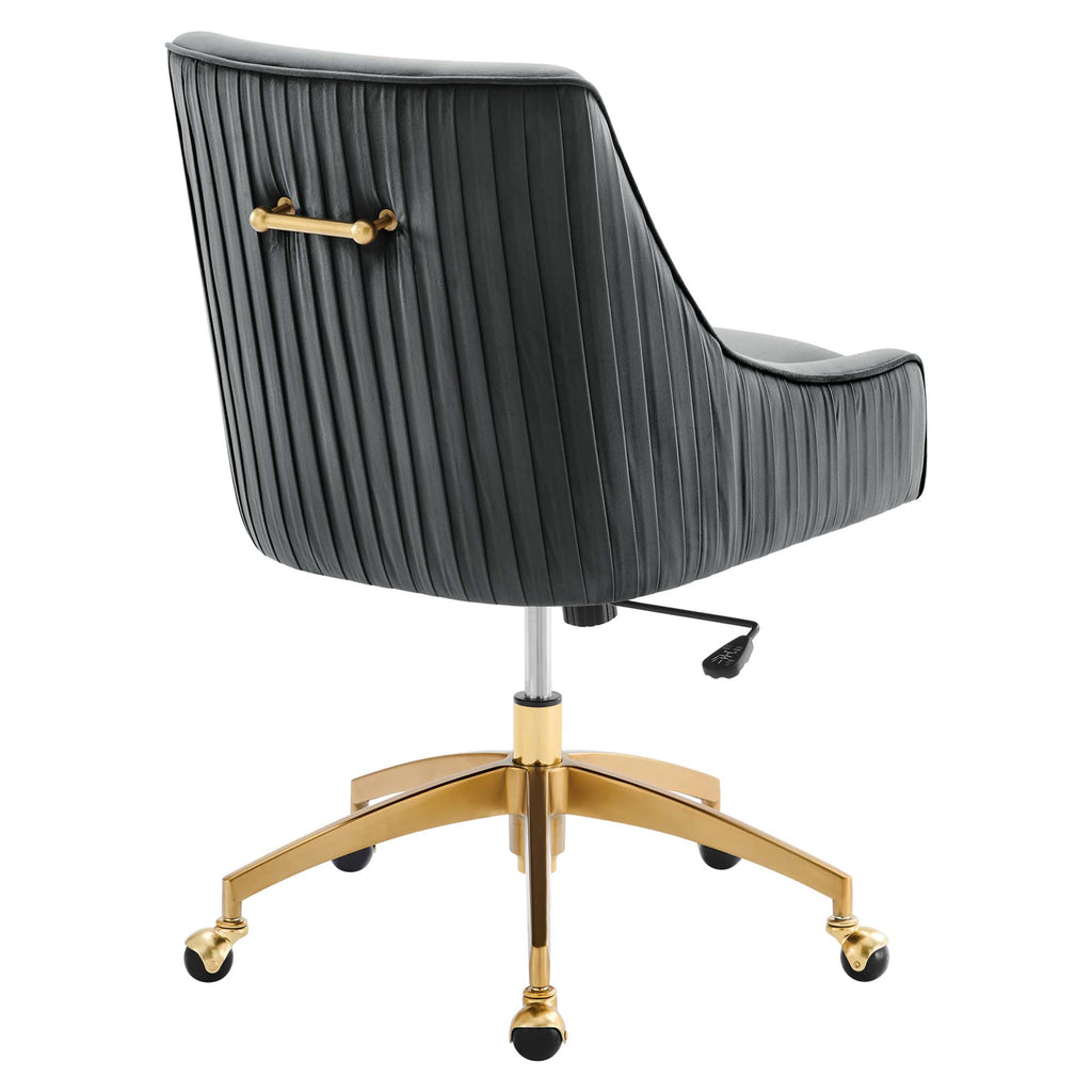 Modway Discern Performance Velvet Office Chair - Pleated Back Design