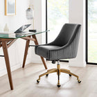 Modway Discern Performance Velvet Office Chair - Pleated Back Design