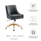 Modway Discern Performance Velvet Office Chair - Pleated Back Design