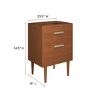Modway Cassia 24" Teak Wood Bathroom Vanity Cabinet (Sink Basin Not Included)