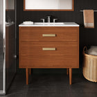 Modway Cassia 36" Teak Wood Bathroom Vanity Cabinet (Sink Basin Not Included)