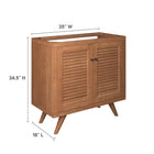 Modway Birdie 36" Teak Wood Bathroom Vanity Cabinet (Sink Basin Not Included)