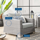 Modway Conway 2-Piece Outdoor Patio Wicker Rattan Armchair and Ottoman Set
