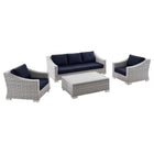 Modway Conway 4-Piece Outdoor Patio Wicker Rattan Furniture Set EEI-5095