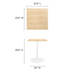 Modway Lippa 24" Square Wood Dining Table