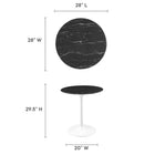 Modway Lippa 28" Round Faux Marble Dining Table