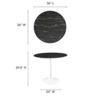 Modway Lippa 36" Round Faux Marble Dining Table