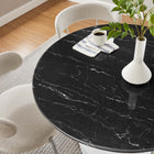 Modway Lippa 40" Round Faux Marble Dining Table