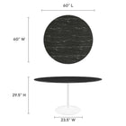 Modway Lippa 60" Round Faux Marble Dining Table
