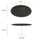 Modway Lippa 54" Oval Faux Marble Dining Table